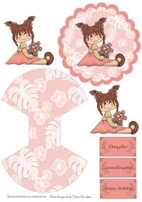 Cute Little Girl Rocker Card