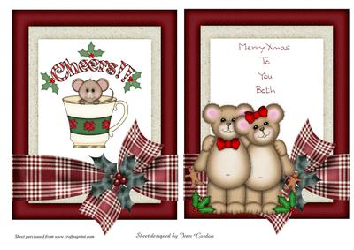 Cute Xmas Card Fronts Set 1