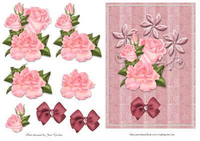Pink Roses Card Front