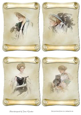 Vintage Ladies Scrolls