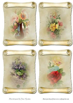 Vintage Floral Toppers Set 2