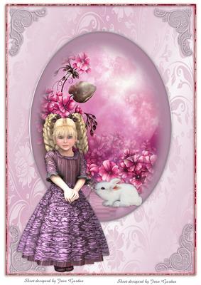 Cute Little Girl with Rabbit