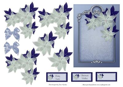 Christmas Poinsettias Card Front