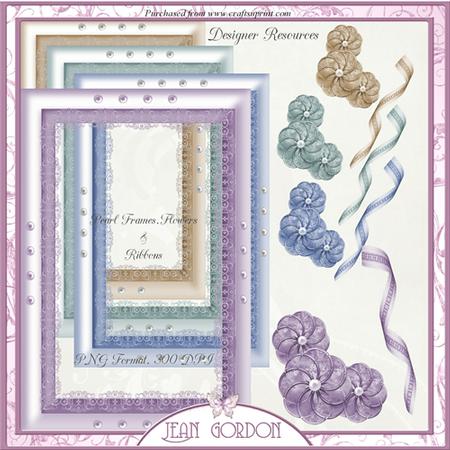 Pearl Frames, Flowers & Ribbons