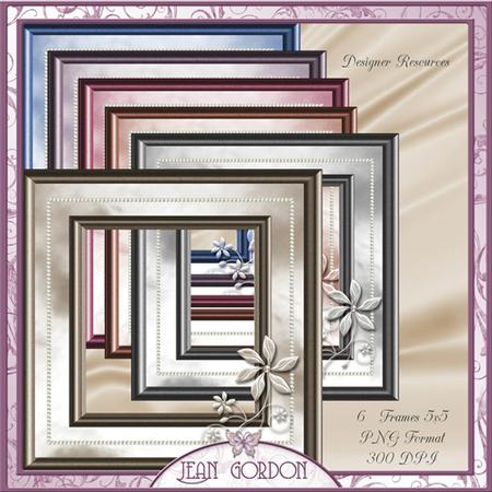 6 Pearls and Flower Frames Set 2