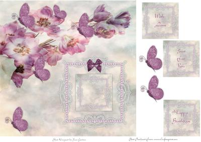 Flowers Lace and Butterflies