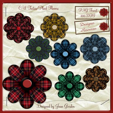 Cu Tartan/plaid Flowers