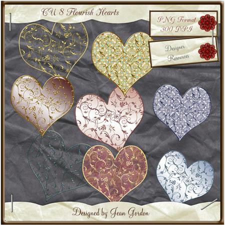 Cu 8 Flourish Hearts