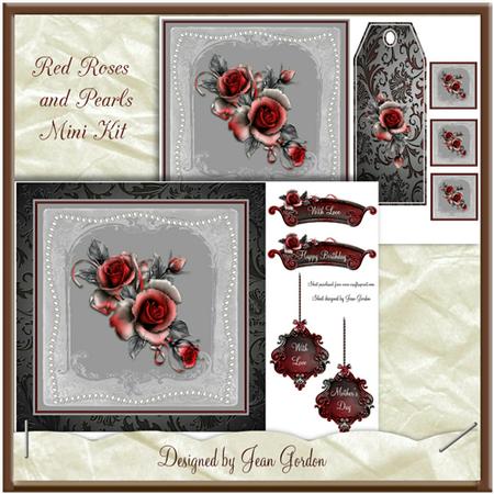 8x8 Red Roses & Pearls Mini Kit