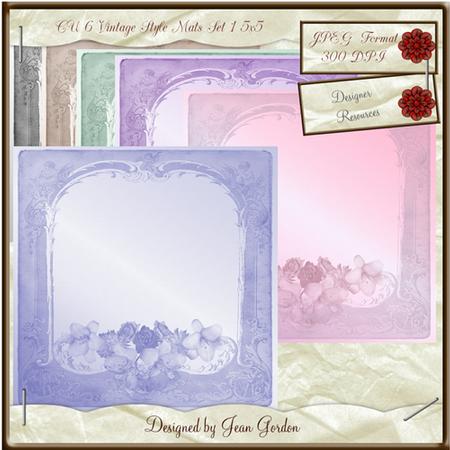 Cu Vintage Style Mats Set 1 5x5