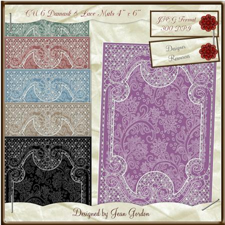 Cu 6 Damask & Lace Mats