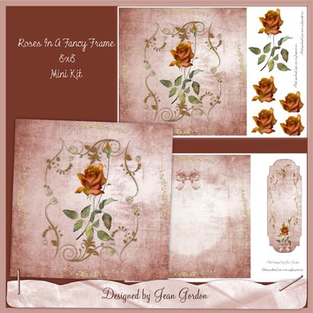 8x8 Roses in a Fancy Frame Mini Kit