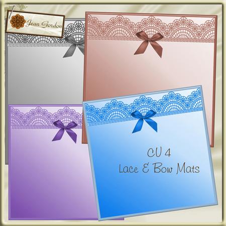 Cu 4 Lace Trim Mats with Bows