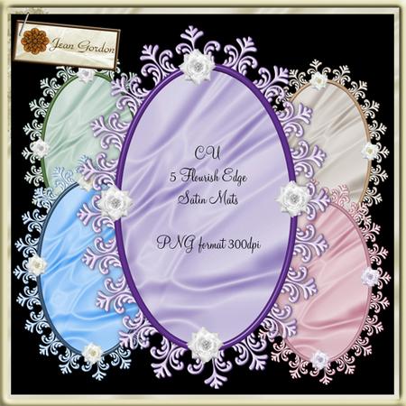 Cu Flourish Edge Satin Mats