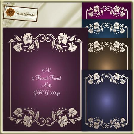 Cu Floral Framed Mats