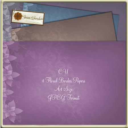 Cu 4 Floral Edge Papers A4 Size