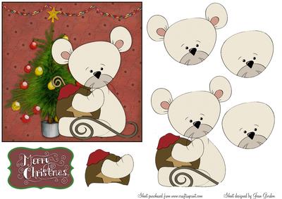 Christmas Mouse Decoupage