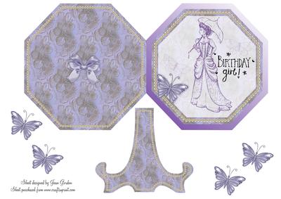 Birthday Girl Octagonal Quick Card