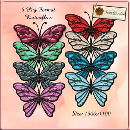 Cu 8 Butterfly Embellishments