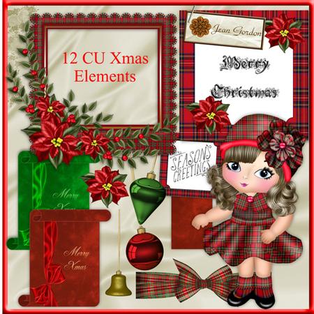 Cu 12 Xmas Elements with Tartan Theme