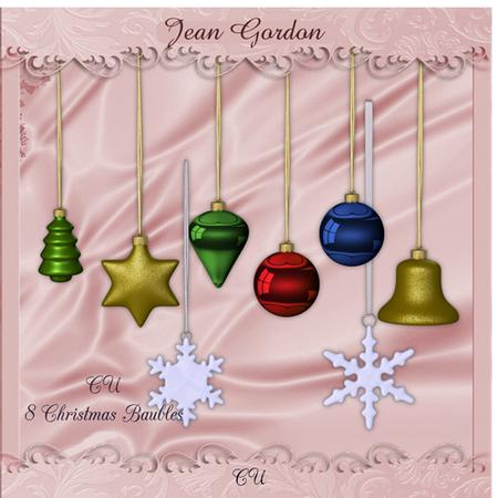 Cu 8 Christmas Baubles