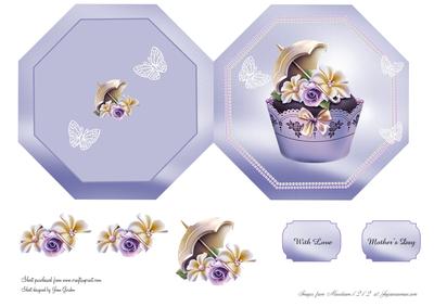Octagonal Cup Cake Card
