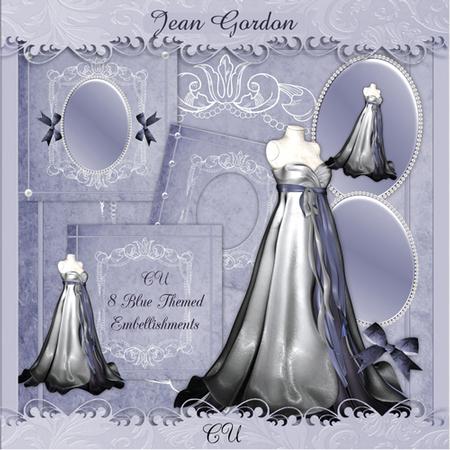Cu Blue Themed Embellishments
