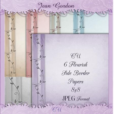 6 Cu 8x8 Swirl Border Papers