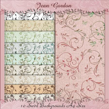 10 Swirl Backing Papers