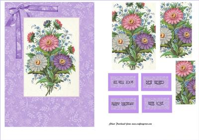 Floral Card Front with Pyramage