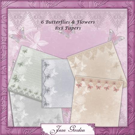 Cu 6 Floral & Butterflies 8x8 Papers