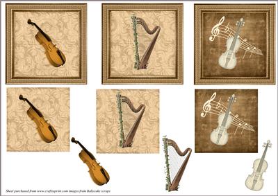 Violin and Harp Toppers