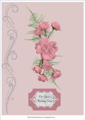 A4 Wedding Day Floral Card Front