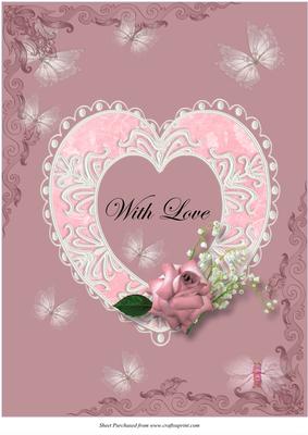 Butterflies and Heart A4 Card Front