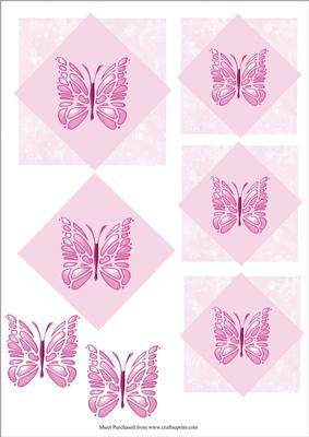 Pink Butterflies Toppers 4