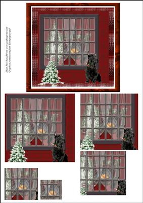 Scotty Dog Sitting at Window Pyramid