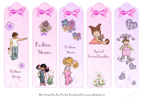 5 Bedtime Stories Bookmarks Girl
