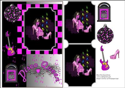 Disco Queen Card Front/topper
