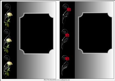 Yellow and Red Roses Card Fronts or Toppers