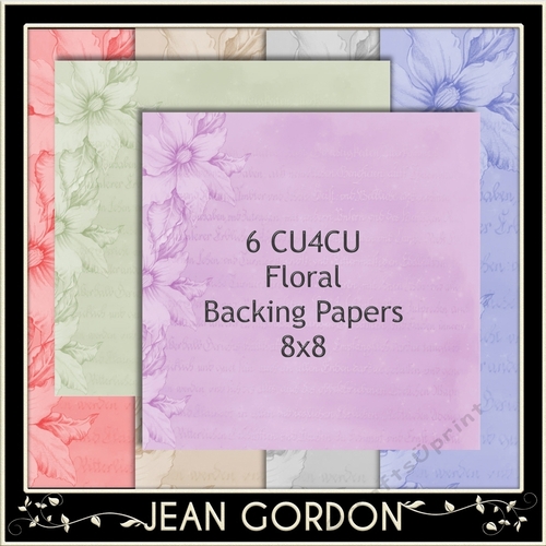 6 CU4CU Floral Backing Papers
