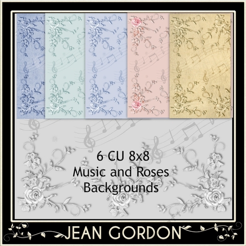 6 CU 8x8 Music and Roses Backgrounds