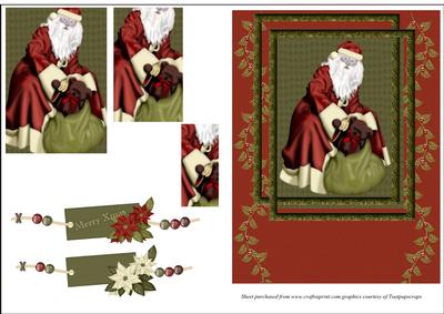 Santa Christmas Card Front with Pyramage