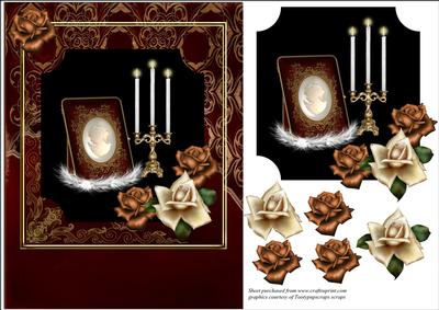 Golden Roses and Candles with Decoupage