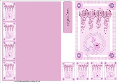 Baby Girl Congratulations Quick Card