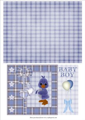 Baby Boy Card with Backing Paper