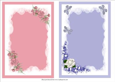 Pink and Blue Floral Card Fronts