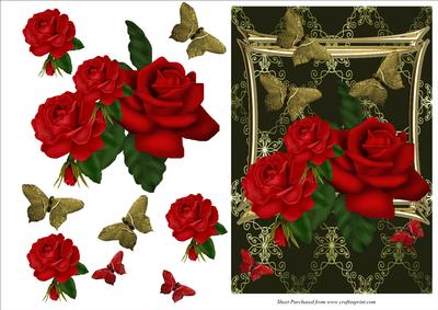 Butterflies and Red Roses
