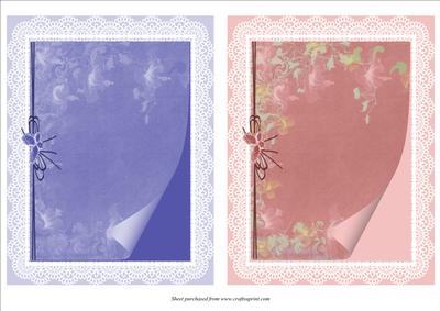 Pink and Blue Page Curl Card Blanks