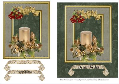 Gold Candle Christmas Card Front