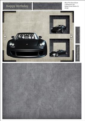 Black Car Male Birthday Card